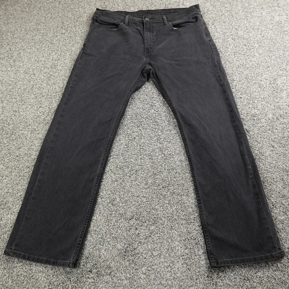 Levis Jeans Mens 38X30 Dark Black Denim Pants 559 Relaxed Straight Baggy Stretch